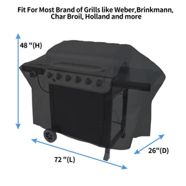 NEXCOVER 72 Inch Grill Cover - 600D Heavy Duty Waterproof and Weather Resistant BBQ Cover for Weber, Char Broil, Nexgrill, Holland - Fade Resistant, Black