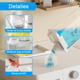 Dispensador de Detergente para Ropa Sucia,Dispensadores de Jabón Líquido de 2300ml, Dispensador de Detergente Líquido para Organización de Lavandería,con 10 Etiquetas Extraíbles para Suavizante etc
