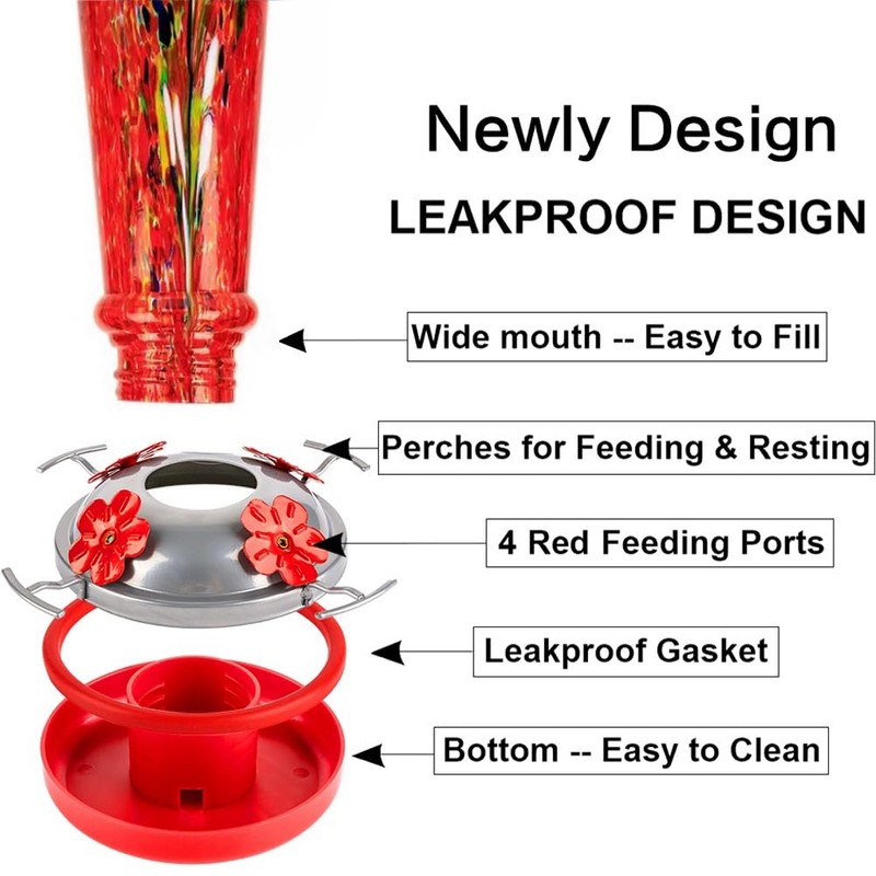 Window Hummingbird Feeder with 5 Strong Suction Cup 16 Ounces