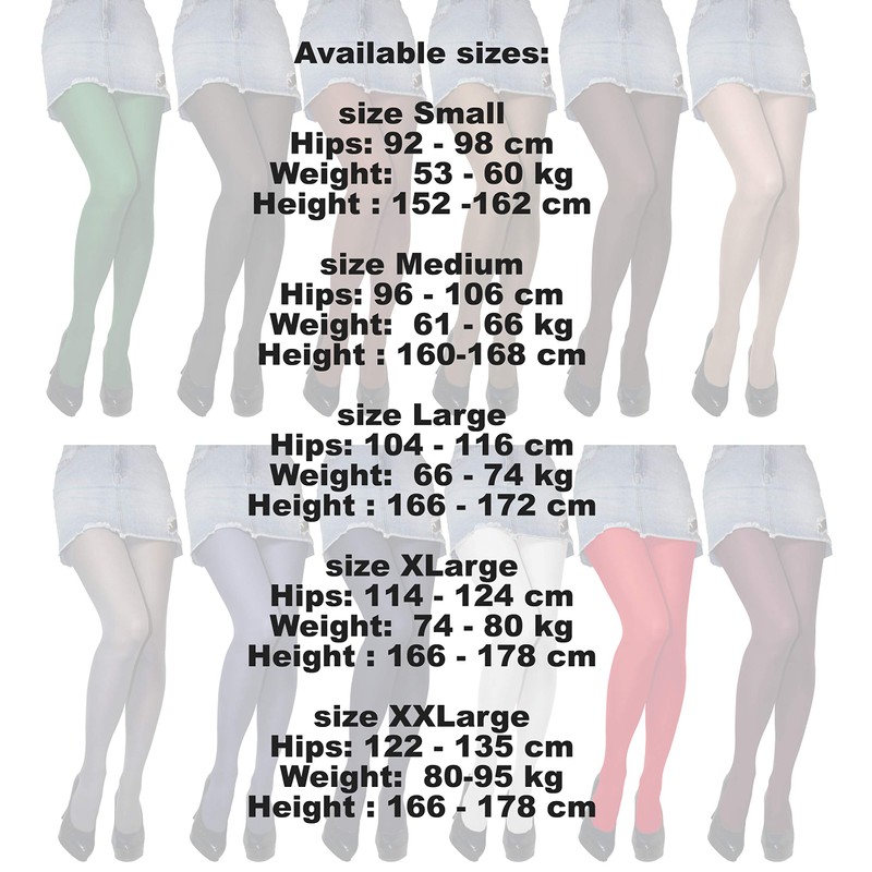 JUST BEAUTY TOUCH Womens Microfibre Opaque 60 Denier Tights size