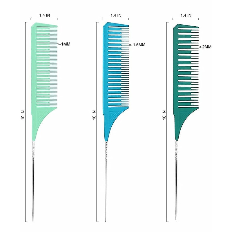 MEEKS Hair Foil Comb Set - 3 Different Sizes -