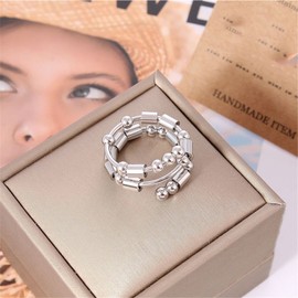 Caiyao Stainless Steel Morse Code Anxiety Spinner Ring for Best Friend Men Women Stress Relieving Beaded Fidget Ring Inspirational I am Enough Ohana Jewelry Birthday Gift-D BF-8