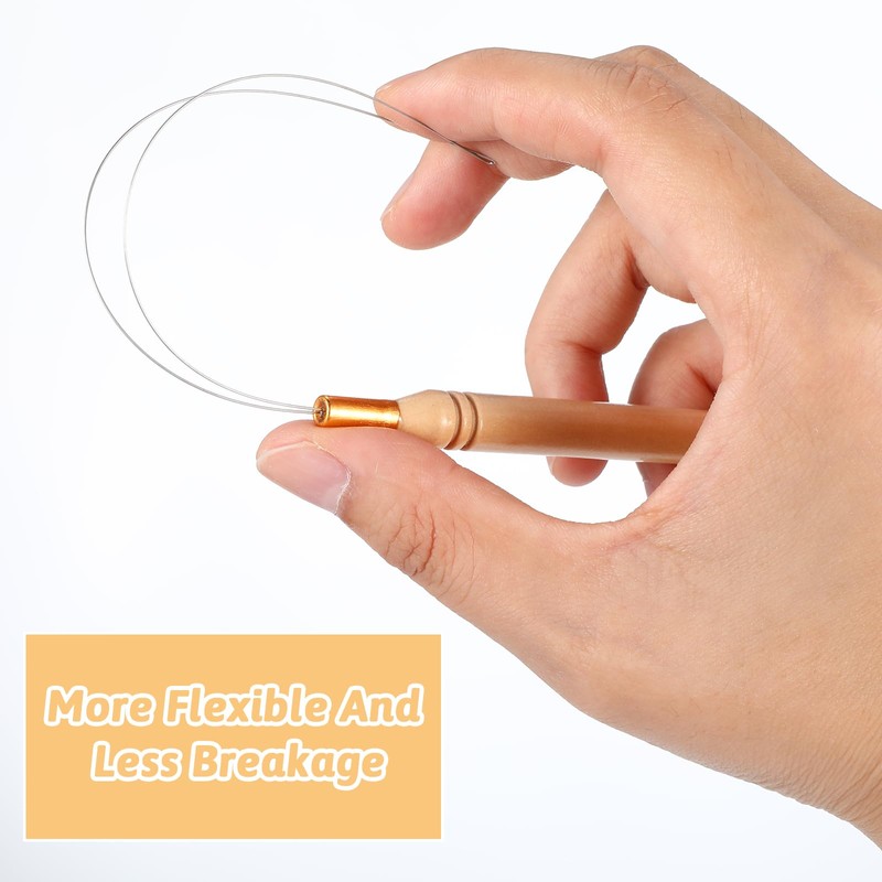 YBEATY 12 Pcs Hair Extension Loop Needle Threader Wire Pulling