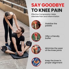 Welnove Knee Brace with Side Stabilizers, Knee Brace Support, Adjustable Compression for Meniscus Tear, Arthritis, ACL, MCL, Ideal for Running, Working Out, and Sports - Large size