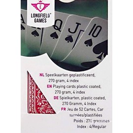 Longfield 4 indeces playing cards single deck