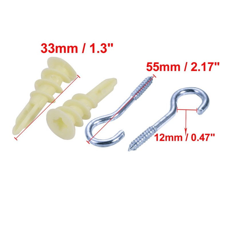 uxcell 10Pcs Self Drilling Drywall Anchor 14mm Inner Dia Zinc