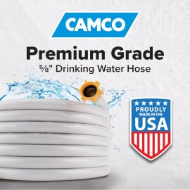 CAMCO 50 Foot Camco Drinking Water Hose RV Fresh Water Lead Free Premium Grade