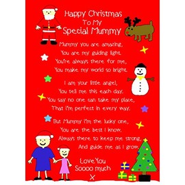 from The Kids Christmas Verse Poem Greeting Card (Special Mummy, from Daughter) - Special Animal Xmas Card for Her Kids