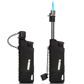 Navpeak Torch Lighter Flexible Wand Telescopic Windproof Jet Flame Lighters Butane Refillable for for Candle Kitchen Outdoor Grill Fireplace Camping(Buatne Not Included)(Camouflage Yellow)