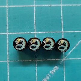 AutoValveCaps Blue Dragon Tire Valve Stem Caps - Black Aluminum - Set of 4 - Fits on all Autos