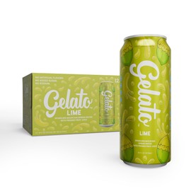 Gelato Lime Sparkling Water - Oxygenated Sparkling Water Packaged in Aluminum Cans - 12 pack (16 fl oz cans)