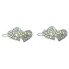 Pair of Small Heart-Heart Snap Clip Barrettes for Women Thin