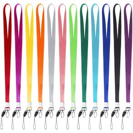 Lanyard Neck Strap 15 Pieces Colourful Lanyards with Removable Belt Buckle for Mobile Phones, Keys, Office ID Card (47 cm, 15 Multicoloured)