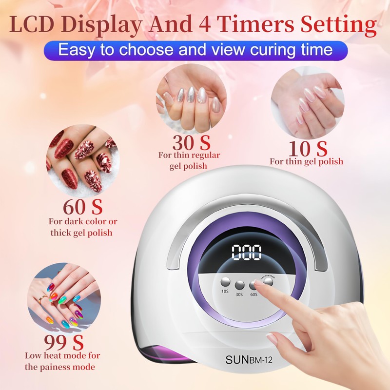 DMJWAN UV Lampe für Gelnägel, Professionelle Nagel 300W UV Lampe