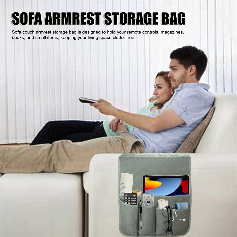 Sofa Armrest Organizer Couch Multi Pockets Washable Couch Armchair Storage
