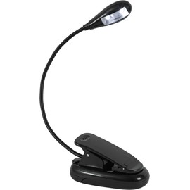 Merangue Adjustable Book Light, 2 LED, Clip-On, Black