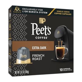 L'OR Barista Coffee Pods, 10 Count Peet's French Roast, Single-Serve Aluminum Capsules Compatible with the L'OR BARISTA System& *Nespresso Original Machines, 10 count (Pack of 1)