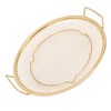 Stainless Steel Fruit Basket Double Handles Metal Mesh Drain Round