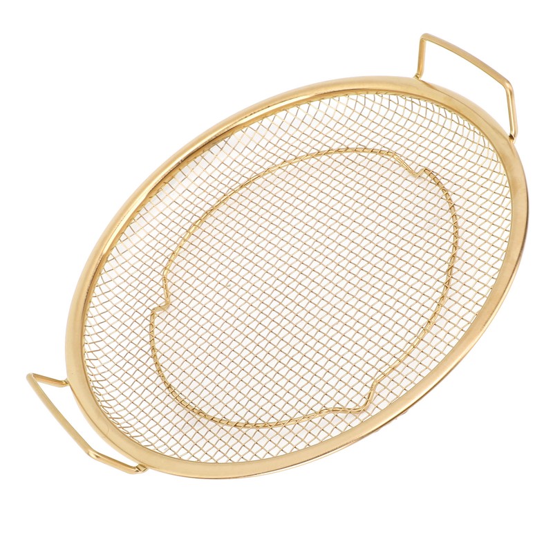 Stainless Steel Fruit Basket Double Handles Metal Mesh Drain Round