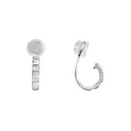 Clip On Earrings for Women – 18K Real Gold Plated Non-Pierced Hoop Earrings, Comfortable Clip On Hoops for Non-Pierced Ears, Gold & White Gold Options (Silver 1)