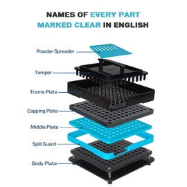 wananfu WANANFU Capsule Filling Machine 00 Bundle with Separated Empty Capsules 00 Vegetarian (200 Count), Including Detailed Instructions, Spoon and Screwdriver