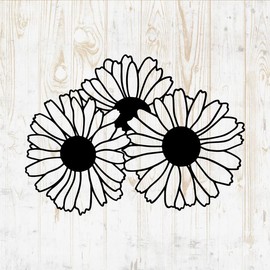 Flower Wall Decals - Flower Bouquet Wall Stickers - Minimalist Floral Arrangement - Wall Decor for Girls Room Bedroom Living Room Playroom Cars Laptop DWSV13611
