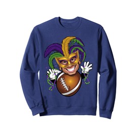 Football Mardi Gras Mask Beads Sweatshirt