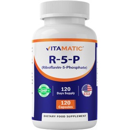 Vitamatic R-5-P Riboflavin-5-Phosphate (Vitamin B2) 50 mg | 120 Capsules | High Potency, Easy-to-Swallow Vegetarian Capsules