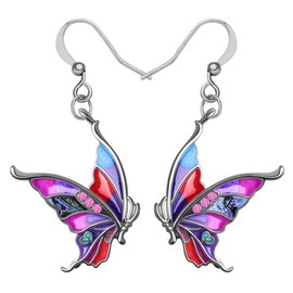 NEWEI Cute Butterfly Earrings Aesthetic Butterfly Jewellery Gifts for Women Girls Butterfly Earring, Acrylic, No Gemstone