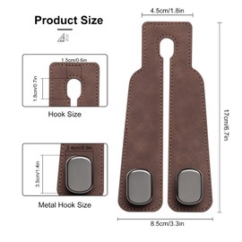 SoeUyd Pack of 2 Car Seat Double Hooks, Car Seat Double Hooks Back Hooks, Double Hooks for Car Seat Backrest, Storage Place Holder, Can Be Used in the Car Seat Backrest, Decorative Accessories (Brown)