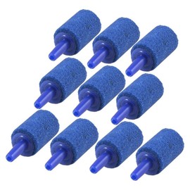 RuiChy Air Stone for Fish Tank, 10 Pack Blue Cylinder Bubble Release Airstone for Aquarium Fish Tank Pump and Hydroponics, Small Airstones Release Tool for Aquairums Buckets and DWC Reservoirs