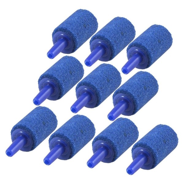 RuiChy Air Stone for Fish Tank, 10 Pack Blue Cylinder