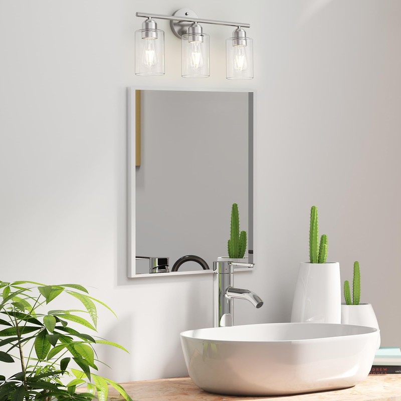 Espird Bathroom Vanity Light Fixtures Brushed Nickel, 3 Lights Bathroom