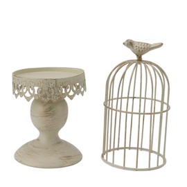 Birdcage Candle Holder Iron Vintage Detachable Stable Base Bird Cage Decor for Bedroom Restaurant S