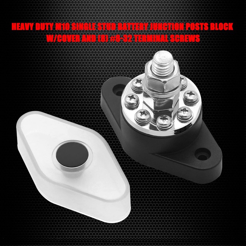 Ampper Heavy Duty M10 Single Stud Battery Ground Distribution Block