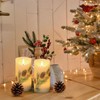 DRomance Pinecone Flameless Flickering Candles Battery Operated with 6H Timer