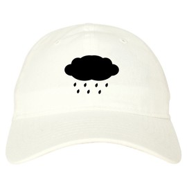 Rain Cloud Dad Hat Baseball Cap White