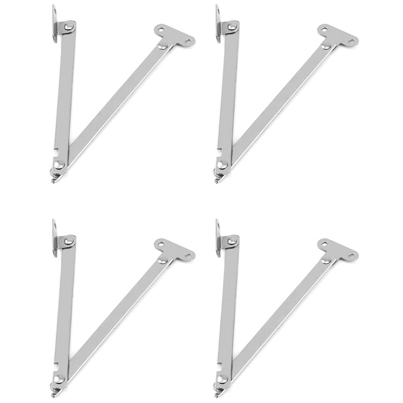 QWORK® 4 Pcs Steel Drop Down Hinge, Lid Stay Folding