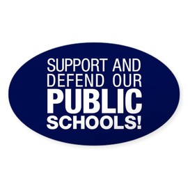 CafePress Support and Defend Our Public Schools Oval Car Bumper Sticker(10-Pack)