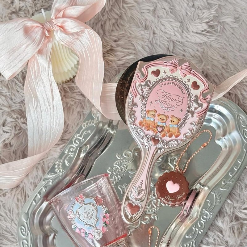 9th Anniversary Paddle Brush, Pink Sweetie Bear-Themed Hair Brush with