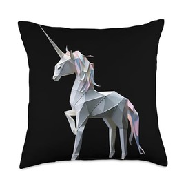 Origami Master Folding Paper Craft Origami Unicorn Japanese Art Paper Folding Artist Throw Pillow, 18x18, Multicolor