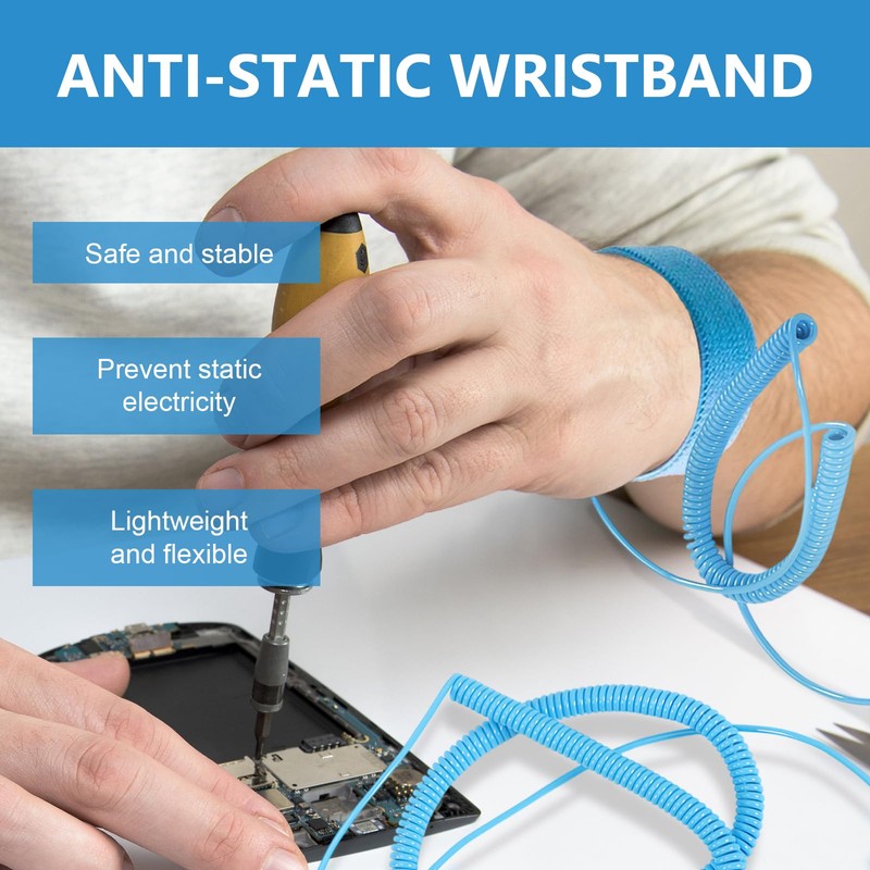 GMHLLES 4 Pcs Anti Static Wrist Straps, Adjustable Wrist Strap