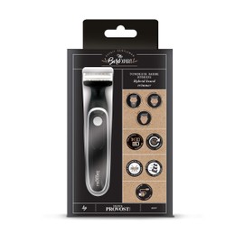 THE BARB XPERT – Rasoio Barba Ibrido Uomo – Radere, Rifinire, Modellare – Rasoio Elettrico di Precisione, 3 Pettini 1-3-5 mm, Lama Doppia Inox, Autonomia 60 min, Ricarica USB
