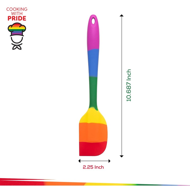Cooking With Pride Non-Stick Scraper Spatula, Heat-Safe Silicone With Iron