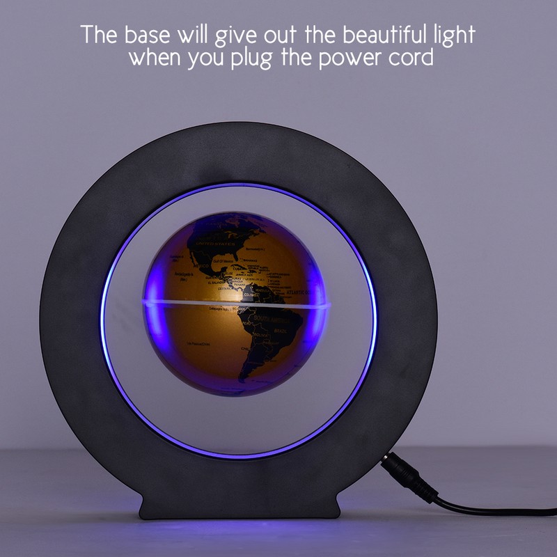 3.5 Inch Magnetic Levitation Floating Globe World Map Tellurion Anti