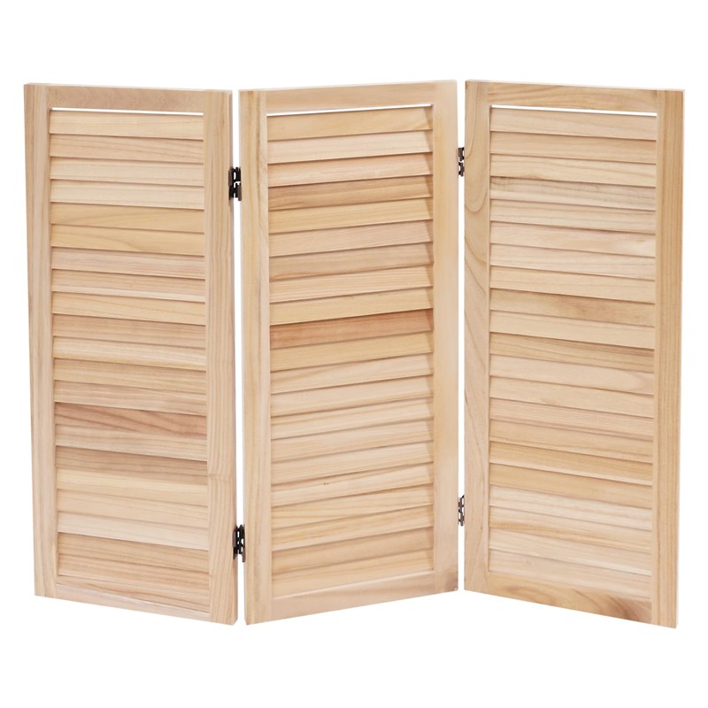 3 Panel Room Divider Screen, Folding Privacy Wooden Short Screen,