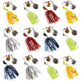 Spinner Baits Fishing Lures Kit,Bass Fishing Lures Spinnerbaits Buzzbait Set Hard Metal Topwater Swimbait Jig Lure for Bass Pike Trout Walleye Freshwater Saltwater