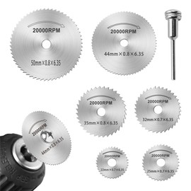 Drill Saw Blades for Dremel Rotary Tool, HSS Saw Disc Wheel Cutting Blades, Mini Cutting Discs with Straight Shank Mandrel for Drills Rotary Tools Wood Plastic Metal Cutting