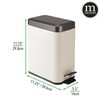 mDesign Small Modern 1.3 Gallon Rectangle Metal Lidded Step Trash