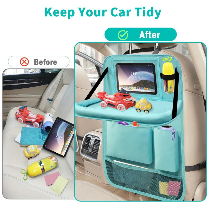Etre Jeune Backseat Car Organizer with Tablet Holder, 6 Storage